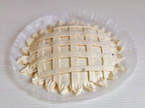 另一张手抓饼切条，做出网格。