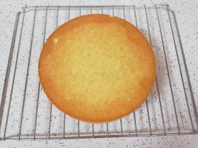 完整脱模的无糖酸奶戚风蛋糕。 