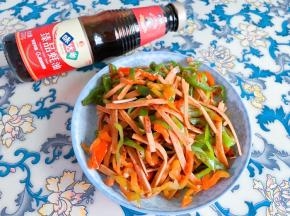 青椒炒香干丝完成