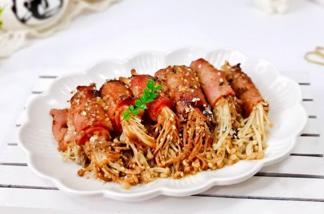 空气炸锅版&培根金针菇卷