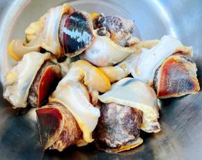 小心翼翼的将红里螺肉肉取出不要割破手然后冲洗干净