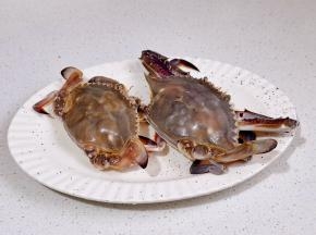 梭子蟹清洗干净。