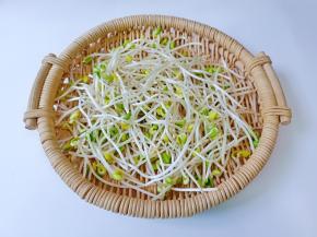 把豆芽根部择干净。