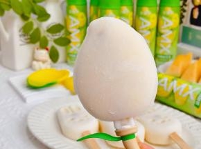 圆敦敦的芒果雪糕。