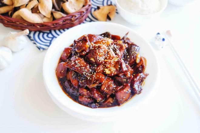 糖醋杏鲍菇陈皮排骨