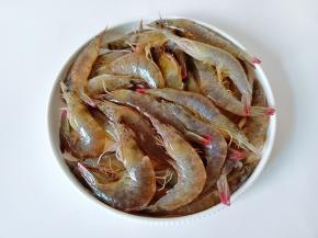 对虾清洗干净，沥干水分备用。