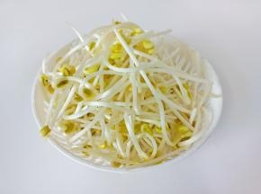 豆芽择去根须，清洗干净备用。