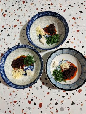 我家三个人吃饭，所以做了三份！