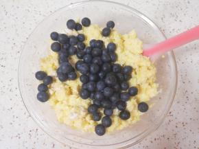 加入三分之二的蓝莓鲜果。