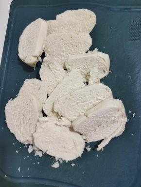 馒头切成厚片！