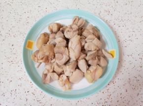 焯过水的鸡块清洗干净，控一下水分备用。