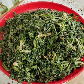 晾到香菜有点儿蔫吧就可以了！