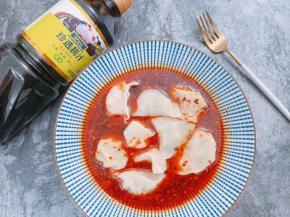 捞汁红油水饺完成