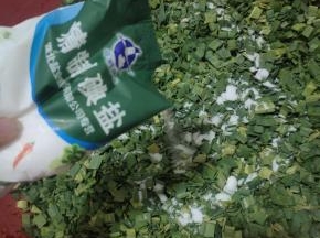 加入适量的盐！(比我们平时炒菜要稍微咸一点儿！)