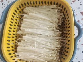 金针菇切掉根部，清洗干净备用！