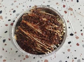 将调好的料汁均匀淋在金针菇上层！