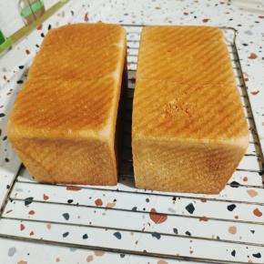 昨晚加班烤了两个吐司，晾凉！