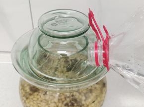 再倒一圈矿泉水！密封的更严实！